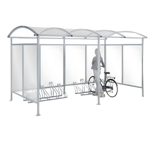 Wiata rowerowa "Zorza" zabudowana na 10 rowerów / 420cm