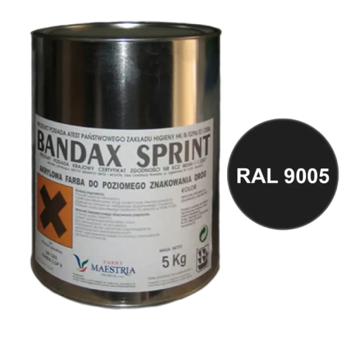 Farba drogowa BANDAX SPRINT Czarna 5kg/ 3L