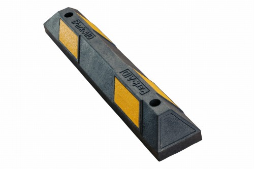 Gumowy separator parkingowy z ŻÓŁTĄ taśmą 90x15x10cm
