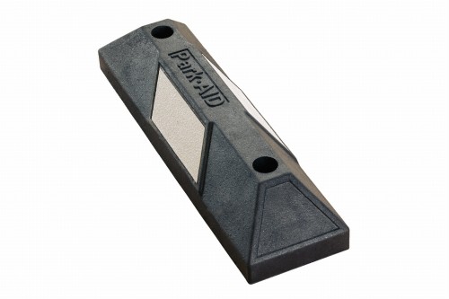 Gumowy separator parkingowy z BIAŁĄ taśmą 56x15x10cm