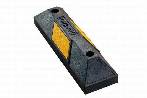 Gumowy separator parkingowy z ŻÓŁTĄ taśmą 56x15x10cm